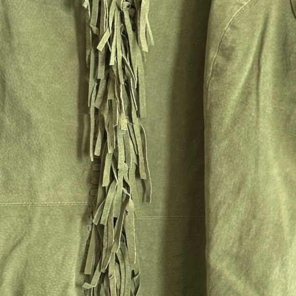 Dialogue Olive Green Fringe Blazer - Picture 8 of 13